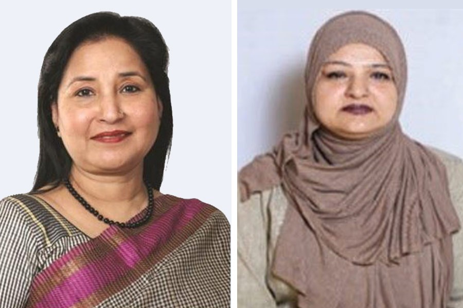 Parveen Mahmud (left) was retained as Chairperson while Uzma Chowdhury (right) was elected as Vice-Chairperson