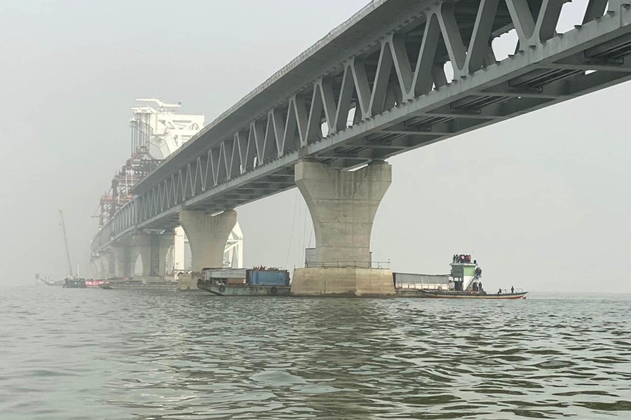 A view of the multipurpose Padma Bridge is seen in this undated Focus Bangla photo