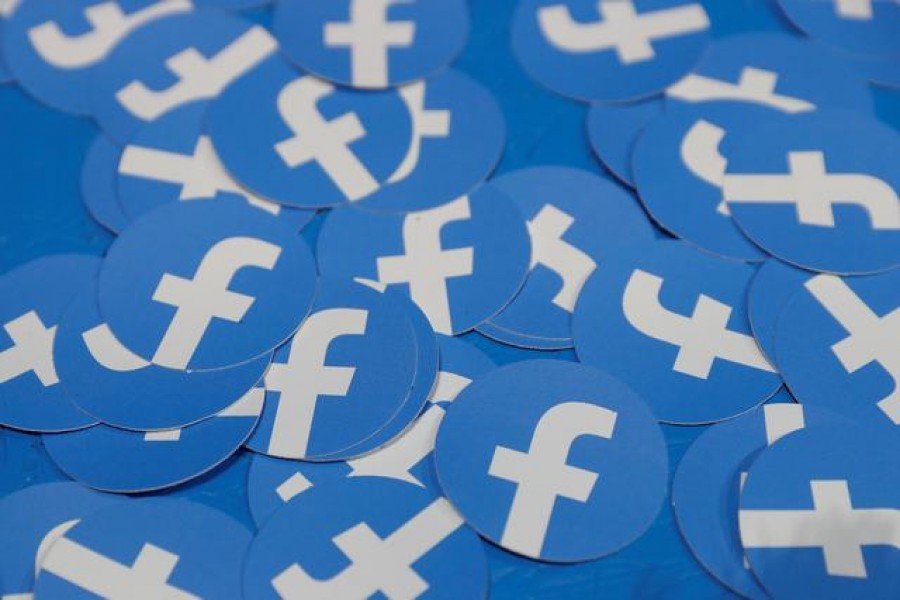 Stickers bearing the Facebook logo are pictured at Facebook Inc's F8 developers conference in San Jose, California, US, April 30, 2019 — Reuters/Files