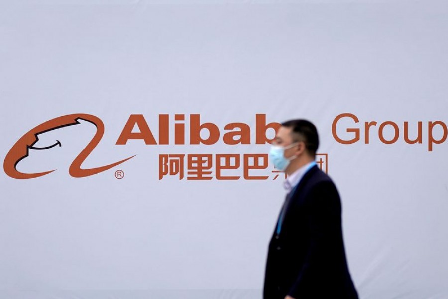 A logo of Alibaba Group is seen during the World Internet Conference (WIC) in Wuzhen, Zhejiang province, China on November 23, 2020 — Reuters/Files