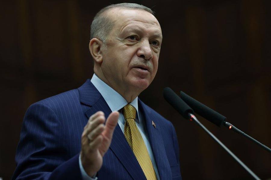 Turkish President Tayyip Erdogan addressing members of his ruling AK Party during a meeting at the parliament in Ankara on Wednesday –Reuters photo