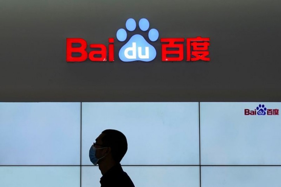 A logo of Baidu is seen during the World Internet Conference (WIC) in Wuzhen, Zhejiang province, China on November 23, 2020 — Reuters/Files