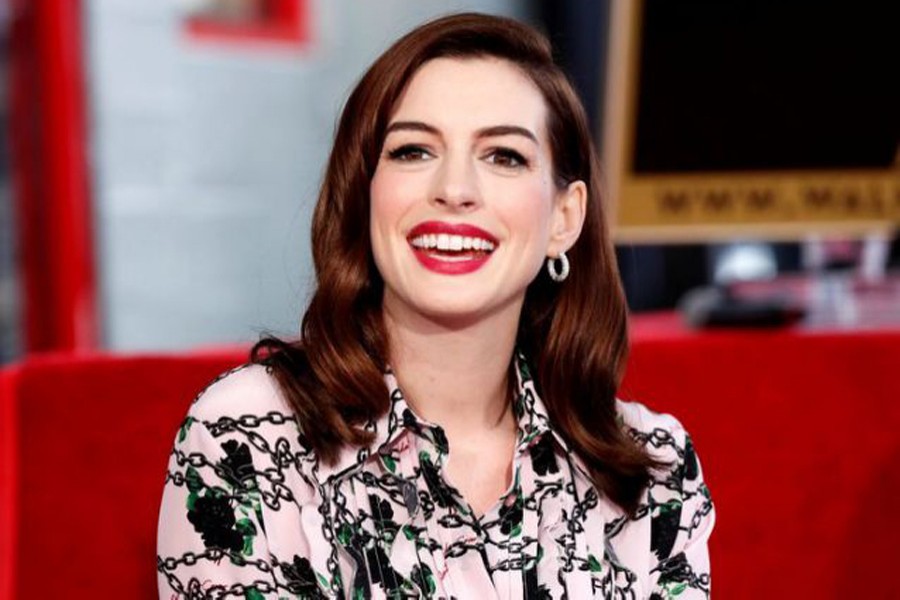 Anne Hathaway poses as she is honored with a star on the Hollywood Walk of Fame in Los Angeles, California, US on May 9, 2019 — Reuters/Files