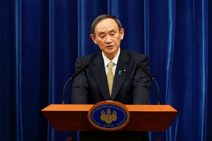 Japan's Prime Minister Yoshihide Suga speaks during a news conference at the PM's official residence in Tokyo, Japan, January 13, 2021 — Rodrigo Reyes Marin/Pool via Reuters/File Photo