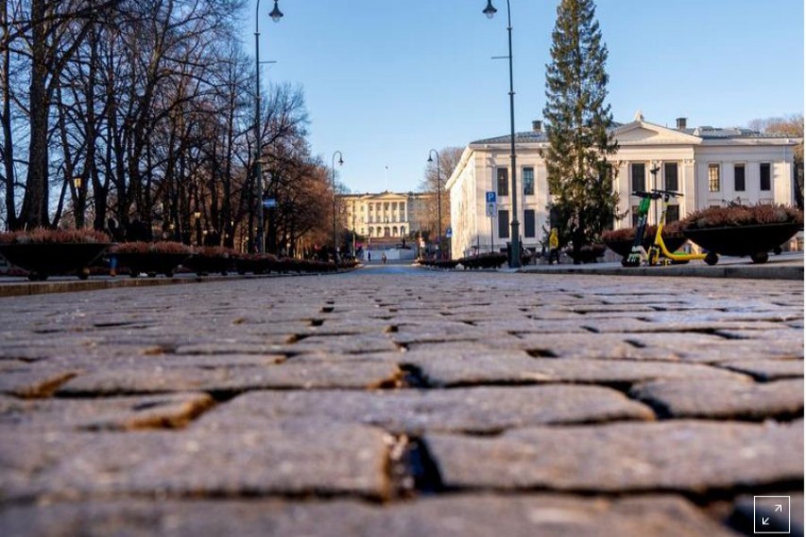 View of a near-empty city after the discovery of the British novel coronavirus variant in a retirement home near Oslo, Norway January 23, 2021. NTB/Terje Pedersen via REUTERS/Files