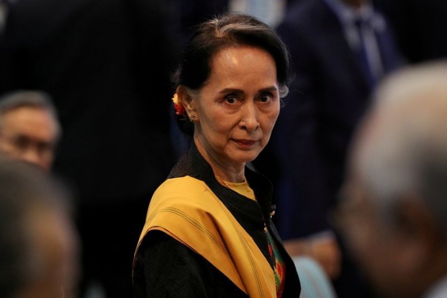 Myanmar State Counselor Aung San Suu Kyi attends the opening session of the 31st ASEAN Summit in Manila, Philippines, November 13, 2017 — Reuters/Files