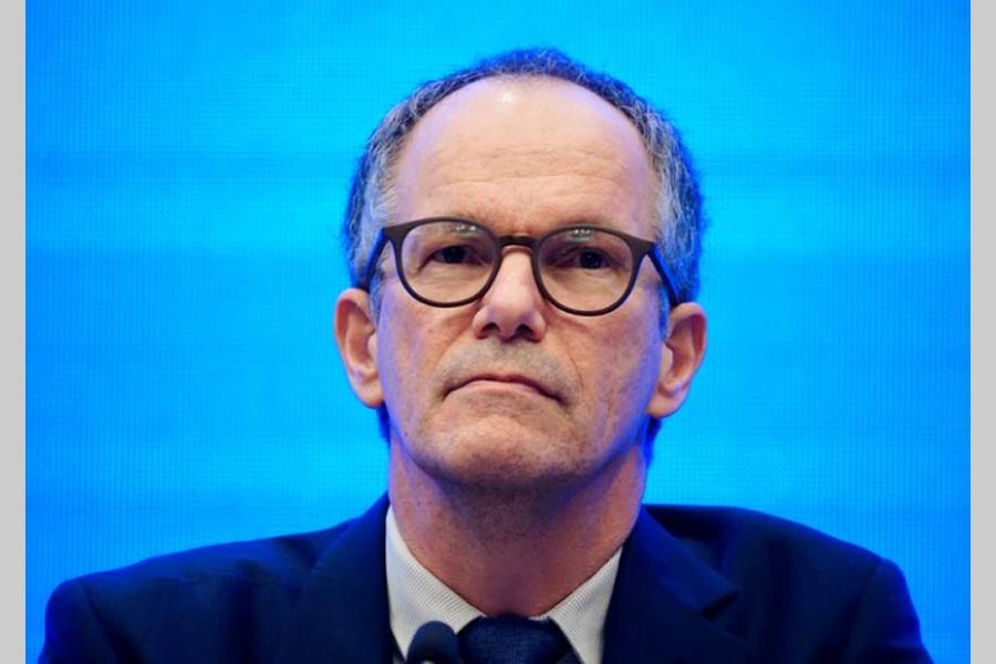 Peter Ben Embarek, a member of the World Health Organization (WHO) team tasked with investigating the origins of the coronavirus disease (COVID-19), attends the WHO-China joint study news conference at a hotel in Wuhan, Hubei province, China February 9, 2021. REUTERS/Aly Song