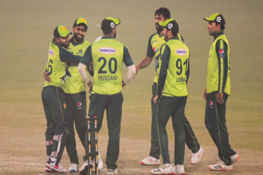 Players of the Pakistan team are seen at the Gaddafi Stadium in Lahore on Thursday. —PCB Twitter via Dawn