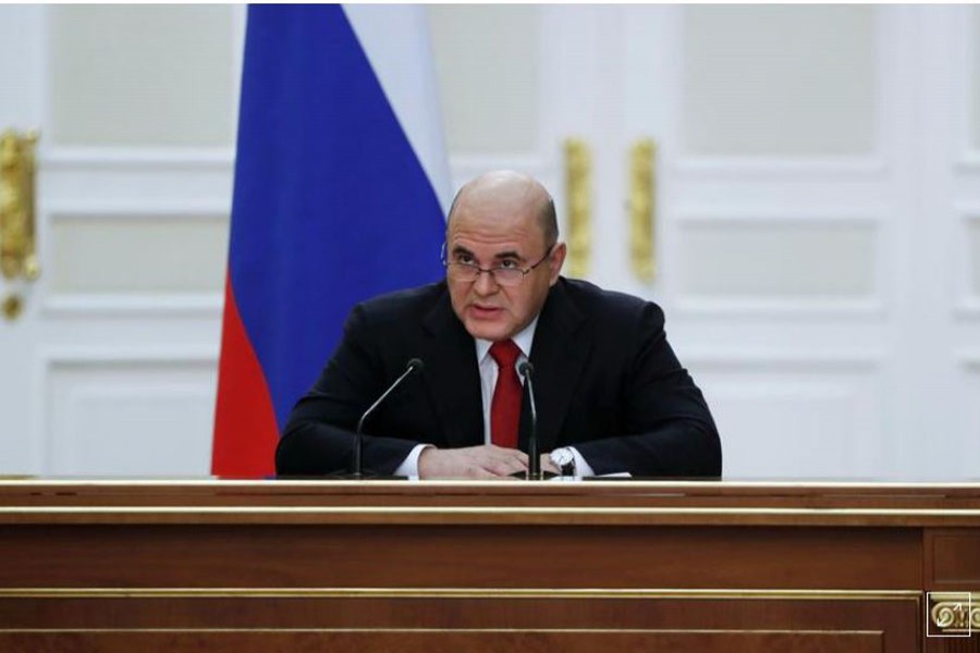 FILE PHOTO: Russian Prime Minister Mikhail Mishustin chairs a meeting with senior executives of the Central Office of Russian Government in Moscow, Russia January 19, 2021. Sputnik/Dmitry Astakhov/Pool via REUTERS