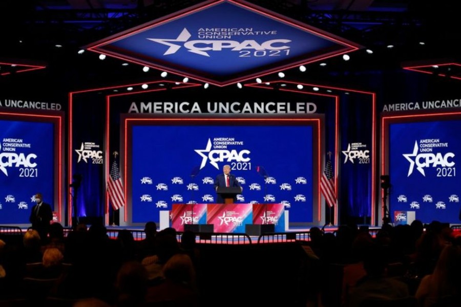 Former US President Donald Trump speaks at the Conservative Political Action Conference in Orlando, Florida, US, February 28, 2021 — Reuters