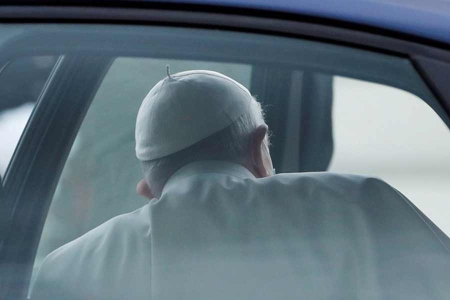 Pope Francis arrives at Leonardo da Vinci-Fiumicino Airport in Rome on Friday to board a plane for his visit to Iraq. –Reuters Photo