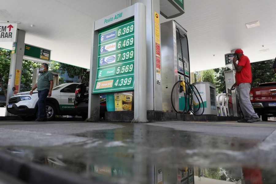 A gas station is seen in Rio de Janeiro, Brazil March 10, 2021. REUTERS/Pilar Olivares