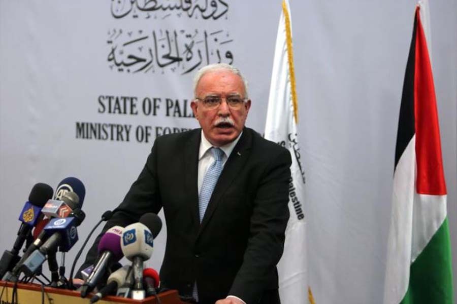 File photo of Palestinian Foreign Minister Riyad al-Maliki