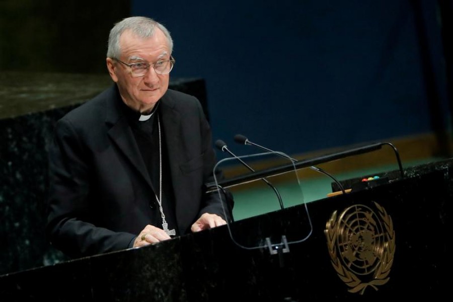 Secretary of State of the Holy See Cardinal Pietro Parolin addresses the 74th session of the United Nations General Assembly at UN headquarters in New York City, New York, US, September 28, 2019 — Reuters/Files