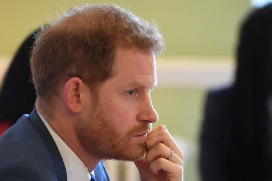 Britain's Prince Harry, Duke of Sussex, attends a roundtable discussion on gender equality with The Queen's Commonwealth Trust (QCT) and One Young World at Windsor Castle, Windsor, Britain, October 25, 2019 — Jeremy Selwyn/Pool via Reuters