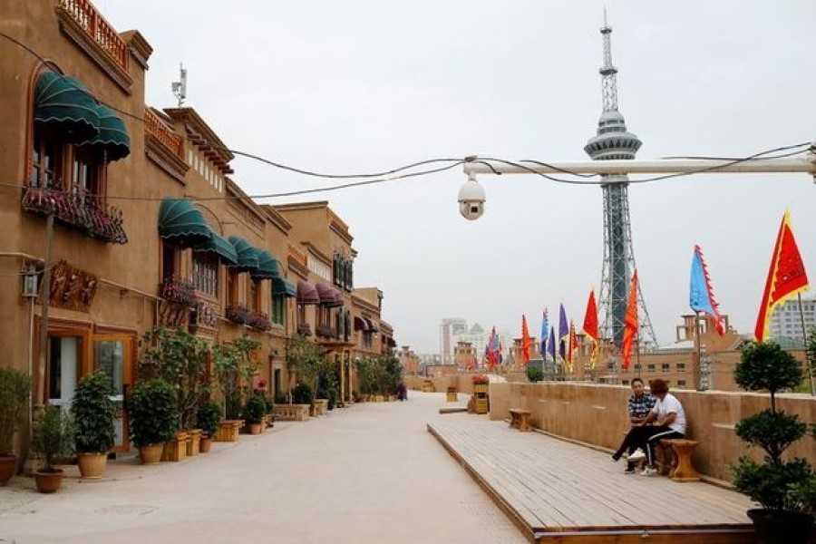 A security camera is seen in a renovated section of the Old City in Kashgar, Xinjiang Uighur Autonomous Region, China on September 6, 2018 — Reuters/Files