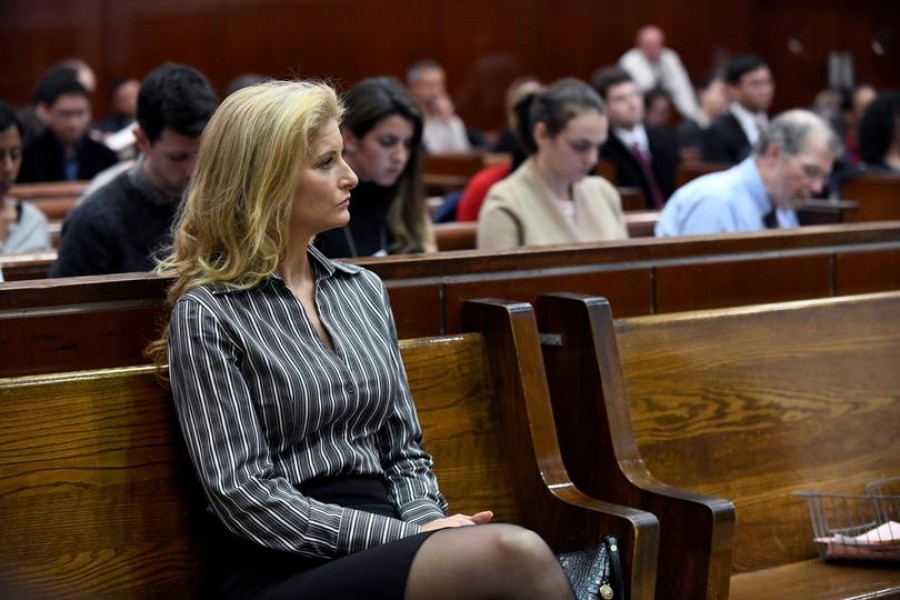 FILE PHOTO: Summer Zervos, a former contestant on The Apprentice, appears in New York State Supreme Court during a hearing on a defamation case against US President Donald Trump in Manhattan, New York, US, December 5, 2017. REUTERS/Barry Williams/Pool