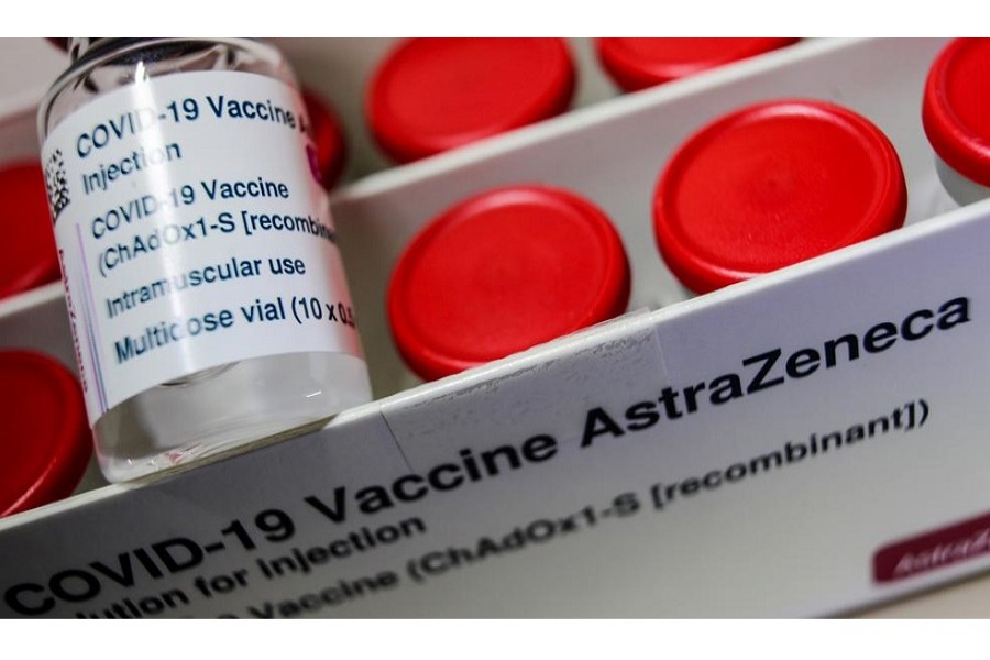 A vial with the AstraZeneca's coronavirus disease (Covid-19) vaccine is pictured in Berlin, Germany, March 16, 2021 — Reuters/Files