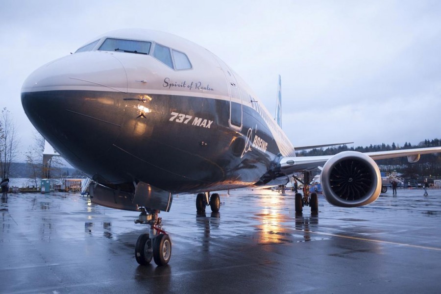 A Boeing 737 MAX 8 sits outside the hangar during a media tour of the Boeing 737 MAX at the Boeing plant in Renton, Washington on December 8, 2015 — Reuters/Files