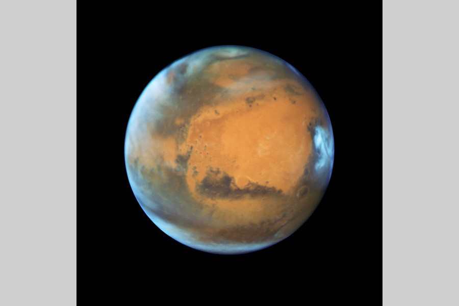 The planet Mars is shown in this NASA Hubble Space Telescope view taken May 12, 2016. NASA/Handout via Reuters