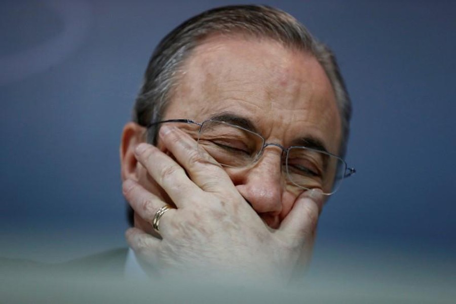 Real Madrid president Florentino Perez during a press conference — Reuters/Files