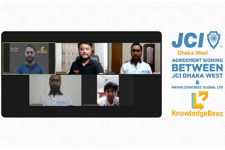 JCI Dhaka West, KnowledgeBeez Global sign MoU on knowledge sharing