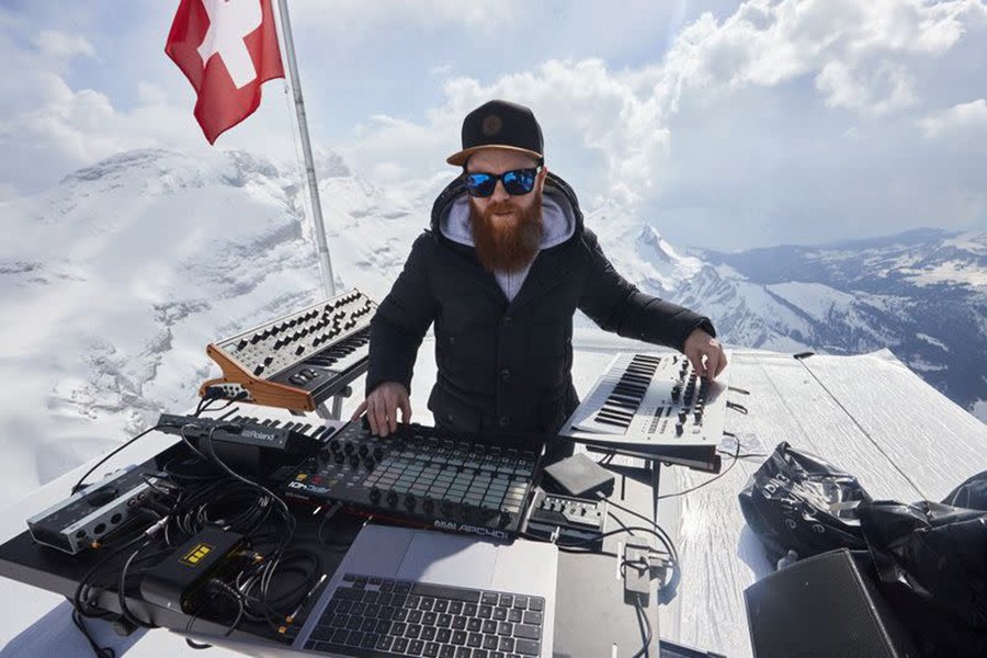 French techno musician Teho rocks Swiss mountain tops