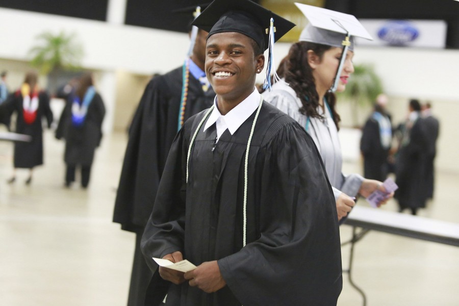 Damon Weaver during his high school graduation in West Palm Beach, Fla., on May 23, 2016.Carline Jean / AP file