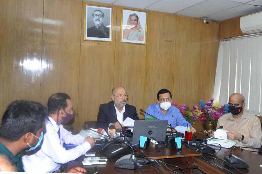 State Minister for Disaster Management Enamur Rahman addressing a media briefing in Dhaka on Wednesday –PID Photo