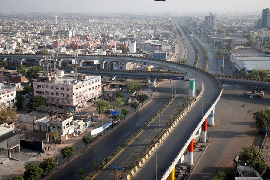 A view shows empty roads during a 14-hour long curfew to limit the spreading of coronavirus disease (Covid-19) in the country, in Ahmedabad, India on March 22, 2020 — Reuters/Files