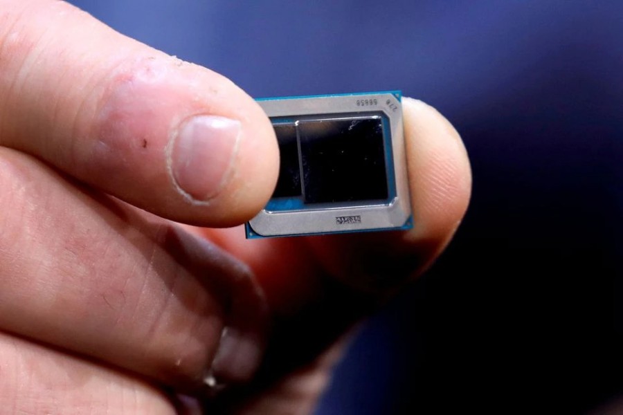 An Intel Tiger Lake chip is displayed at an Intel news conference during the 2020 CES in Las Vegas, Nevada, US on January 6, 2020 — Reuters/Files