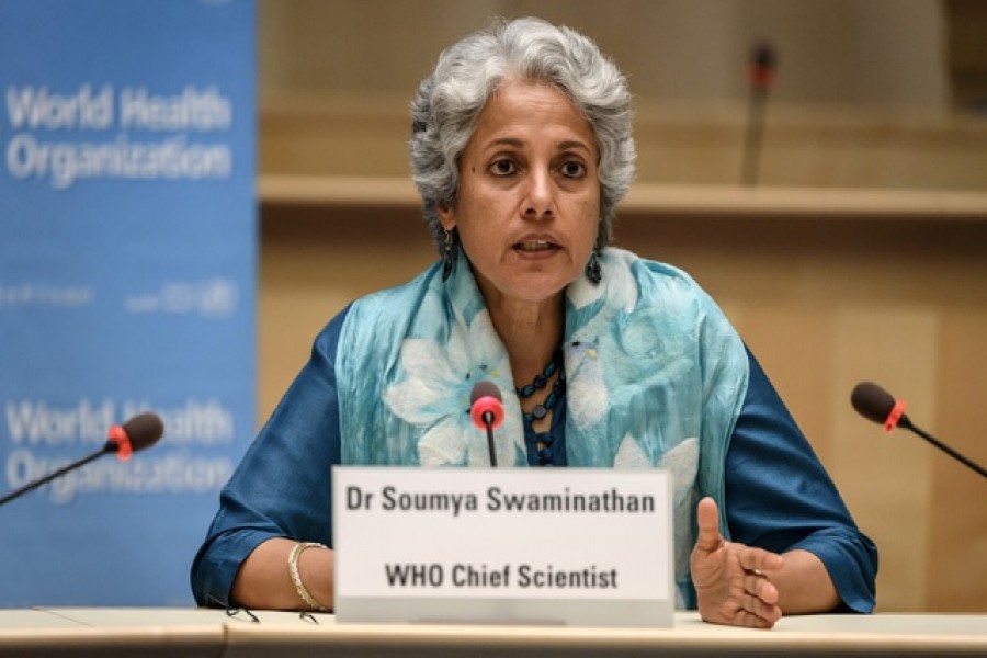 World Health Organisation (WHO) Chief Scientist Soumya Swaminathan attends a press conference organised by the Geneva Association of United Nations Correspondents (ACANU) amid the COVID-19 outbreak, caused by the novel coronavirus, at the WHO headquarters in Geneva Switzerland July 3, 2020. REUTERS