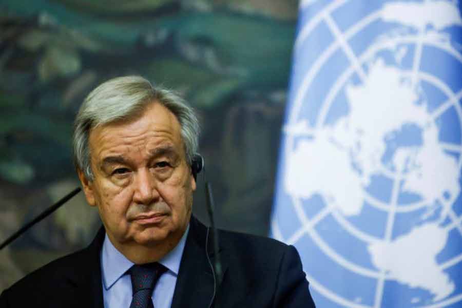 UN Secretary-General Antonio Guterres attends a news conference following talks with Russian Foreign Minister Sergei Lavrov in Moscow on May 12 this year -Reuters file photo