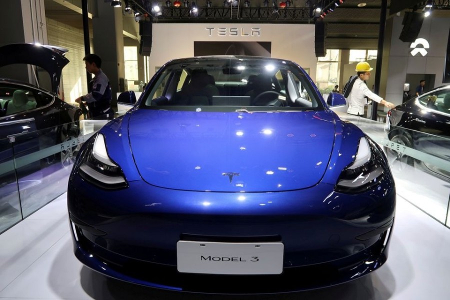 A China-made Tesla Model 3 electric vehicle is seen ahead of the Guangzhou auto show in Guangzhou, Guangdong province, China on November 21, 2019 — Reuters/Files