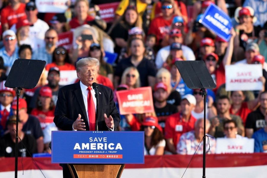 Former U.S. President Trump holds his first post-presidency campaign rally at the Lorain County Fairgrounds in Wellington, Ohio, US, June 26, 2021. REUTERS/Gaelen Morse