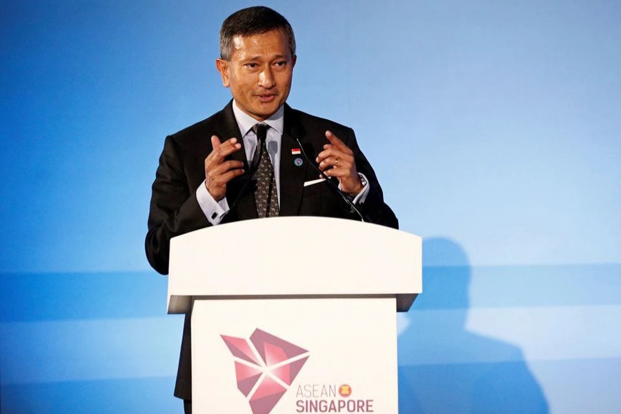 Singapore's Foreign Minister Vivian Balakrishnan gives an address during the opening ceremony of the 51st ASEAN Foreign Ministers' Meeting in Singapore on August 2, 2018 — Reuters/Files