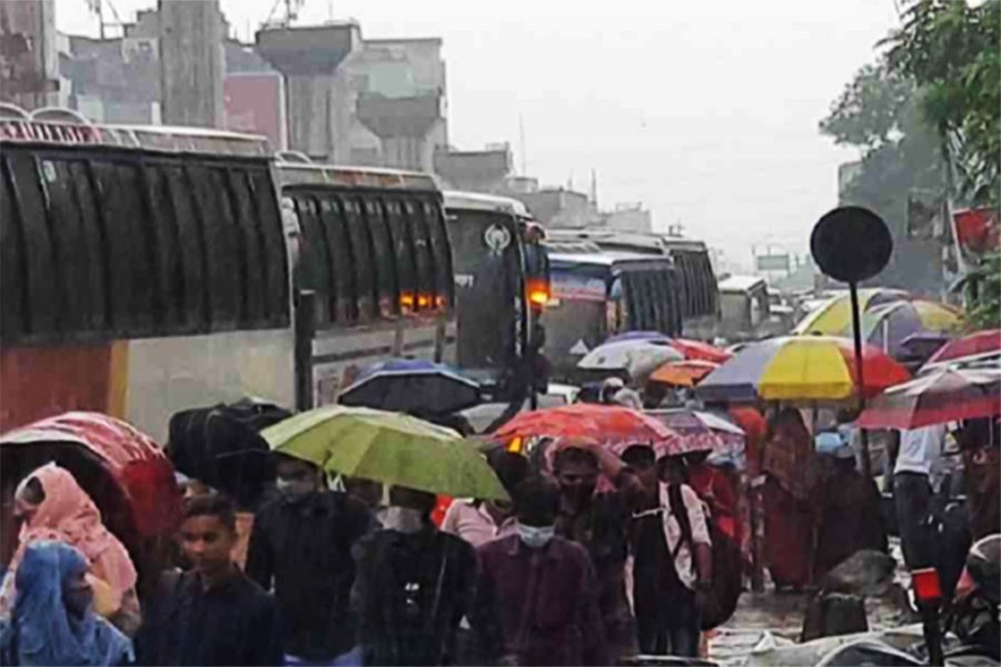 Gazipur gridlocked as hundreds head home for Eid