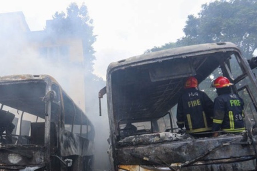 Mysterious fires destroy four Dhaka buses in two days