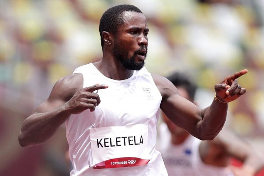 Dorian Celeste Keletela of the Refugee Olympic Team celebrates after winning Heat 3 — Reuters photo