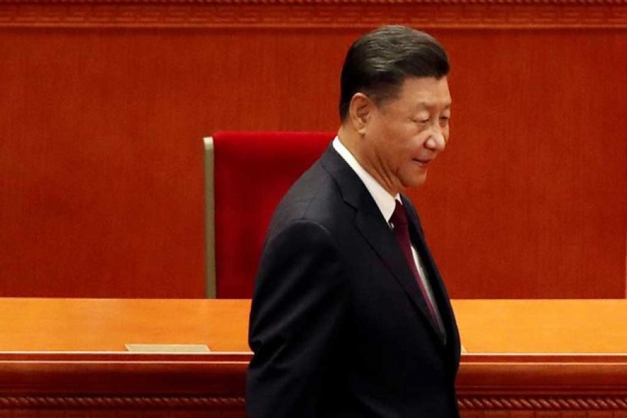 President Xi Jinping arrives for the meeting to commend role models in China's fight against the coronavirus disease (COVID-19) outbreak, at the Great Hall of the People in Beijing, China September 8, 2020. REUTERS/Carlos Garcia Rawlins