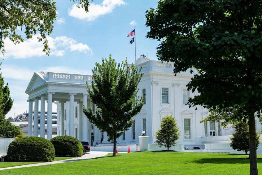 The exterior of the White House is seen from the North Lawn in Washington, US, August 19, 2021. REUTERS/Cheriss May/File Photo