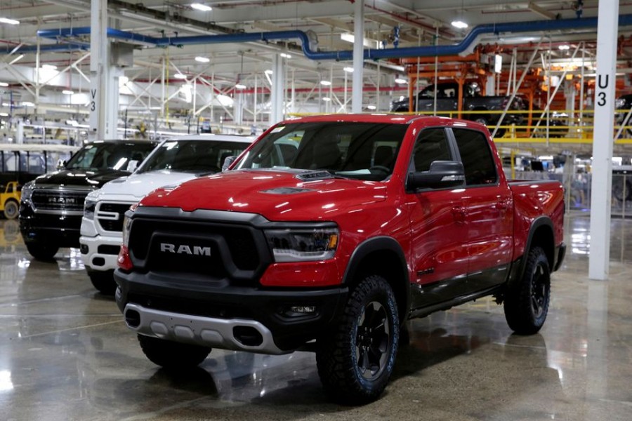 2019 Ram pickup trucks are on display at the Fiat Chrysler Automobiles (FCA) Sterling Heights Assembly Plant in Sterling Heights, Michigan, US, October 22, 2018. REUTERS/Rebecca Cook