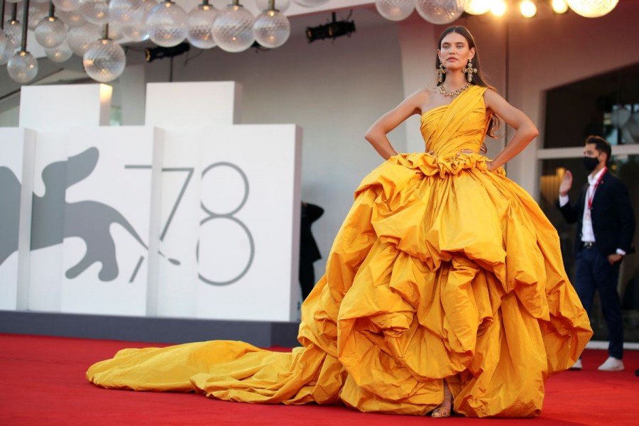 The 78th Venice Film Festival - Opening Ceremony - Red Carpet Arrivals - Venice, Italy, September 1, 2021 - Model Bianca Balti poses. REUTERS/Yara Nardi