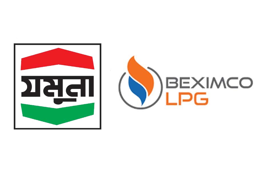 The logos of Jamuna Oil and Beximco LPG are seen in this combination photo