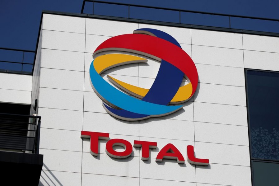 The logo of French oil and gas company Total is seen in Rueil-Malmaison, near Paris, France, March 2, 2021. REUTERS/Benoit Tessier