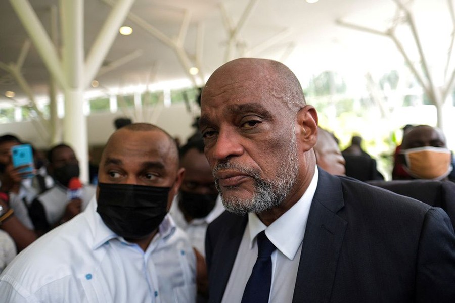 Ariel Henry, tapped by late Haitian President Jovenel Moise to be the new prime minister just days before he was assassinated, arrives to the official memorial services for Moise, in Port-au-Prince, Haiti on July 20, 2021 — Reuters/Files