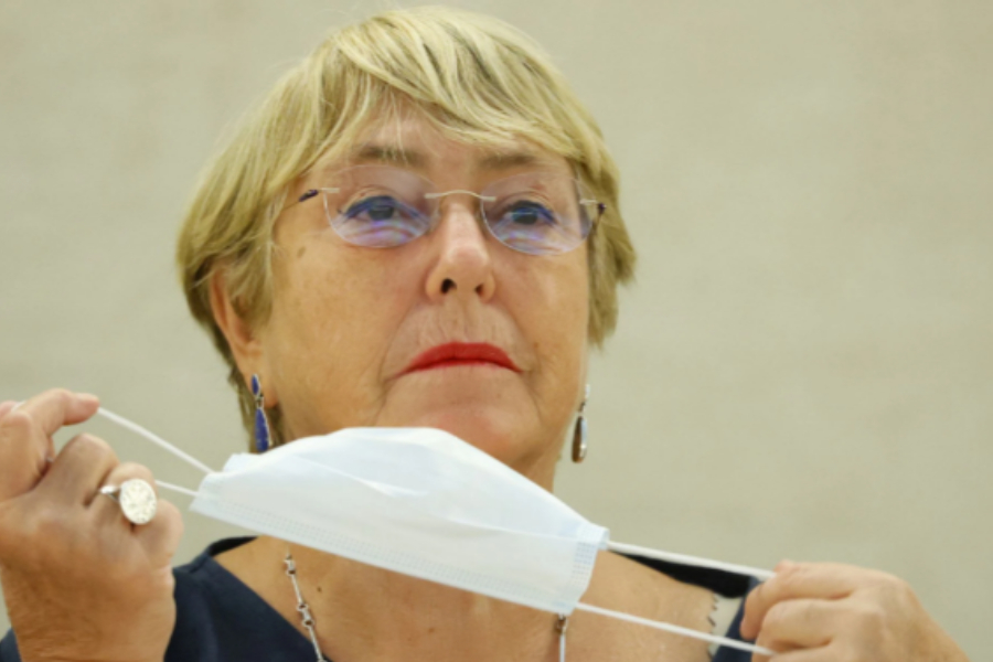 UN High Commissioner for Human Rights Michelle Bachelet attends a session of the Human Rights Council at the United Nations in Geneva, Switzerland, September 13, 2021. REUTERS/Denis Balibouse