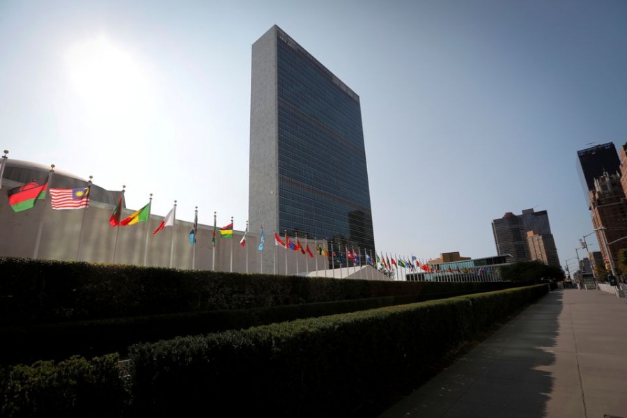 The United Nations headquarters is seen during the 75th annual UN General Assembly high-level debate, which is being held mostly virtually due to the coronavirus disease (COVID-19) pandemic in New York, US, September 21, 2020. REUTERS/Mike Segar/File Photo