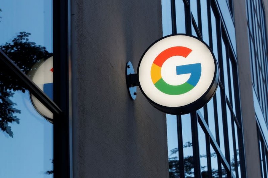 A sign is seen at the entrance to the Google retail store in the Chelsea neighborhood of New York City, US on June 17, 2021 — Reuters/Files