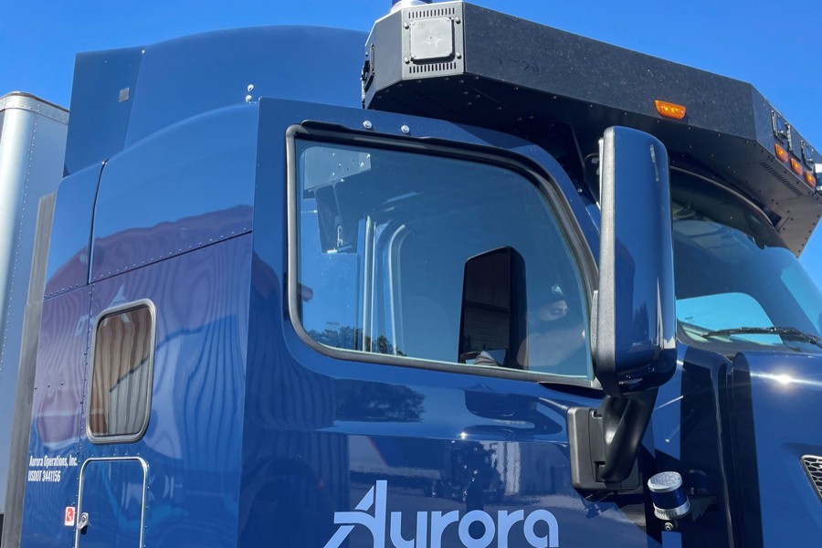 A Peterbilt 579 truck equipped with Aurora's self-driving system is seen at the company's terminal in Palmer, south of Dallas, Texas, US on September 23, 2021 — Reuters/Files